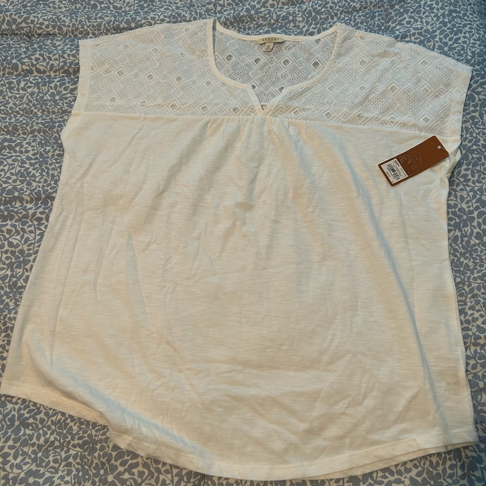 Sonoma Life & Style Women’s White Shirt XL NWT